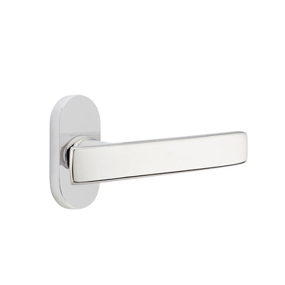 Emtek Geneva Lever with Oval Stretto 1-1/2" x 3" in Polished Chrome