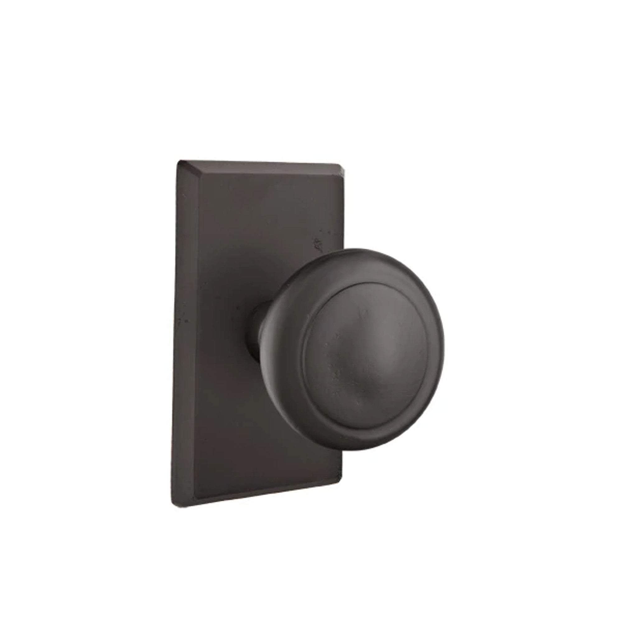 Emtek Butte Knob with #3 Rosette in Flat Black Bronze