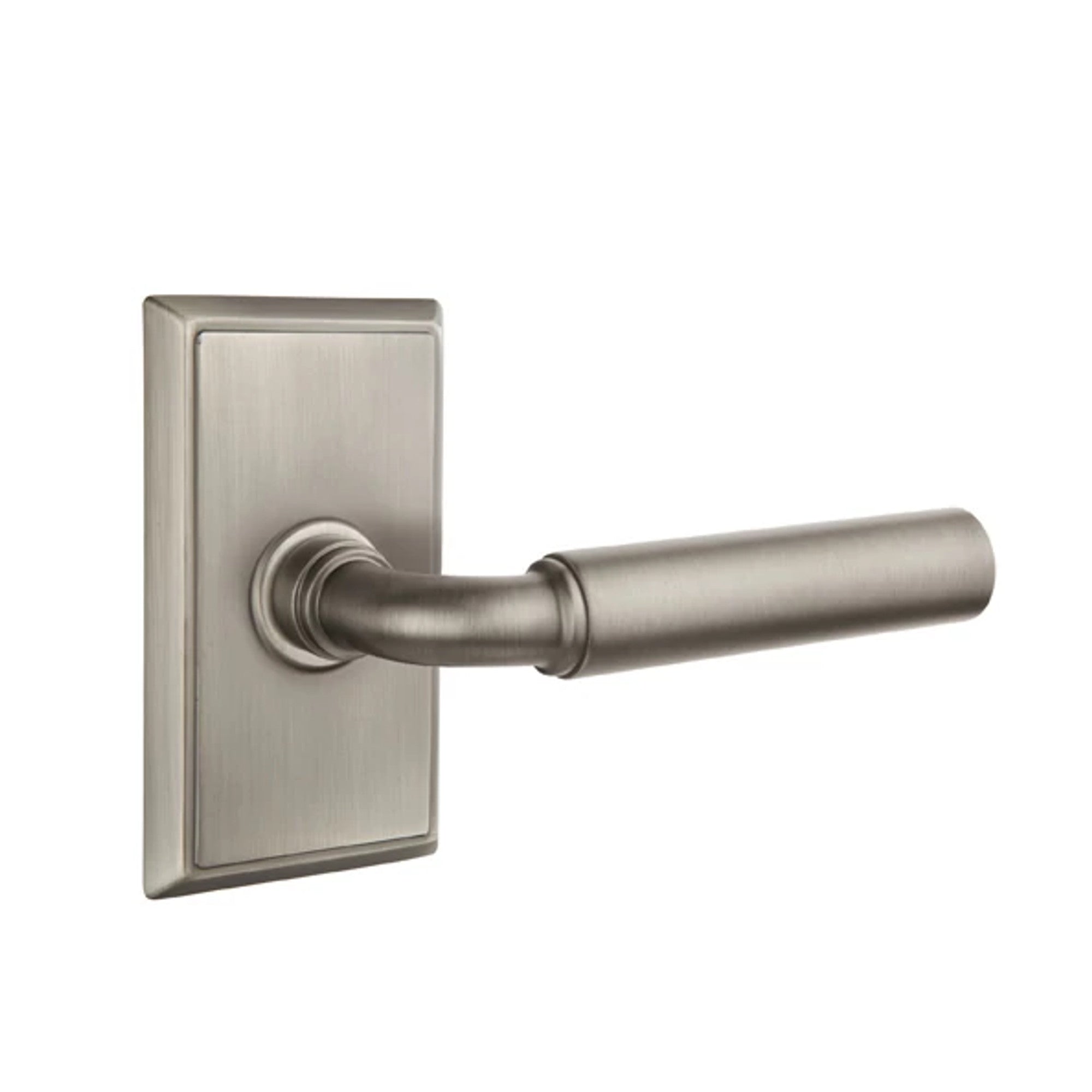 Emtek Manning Lever with Rectangular Rosette in Pewter