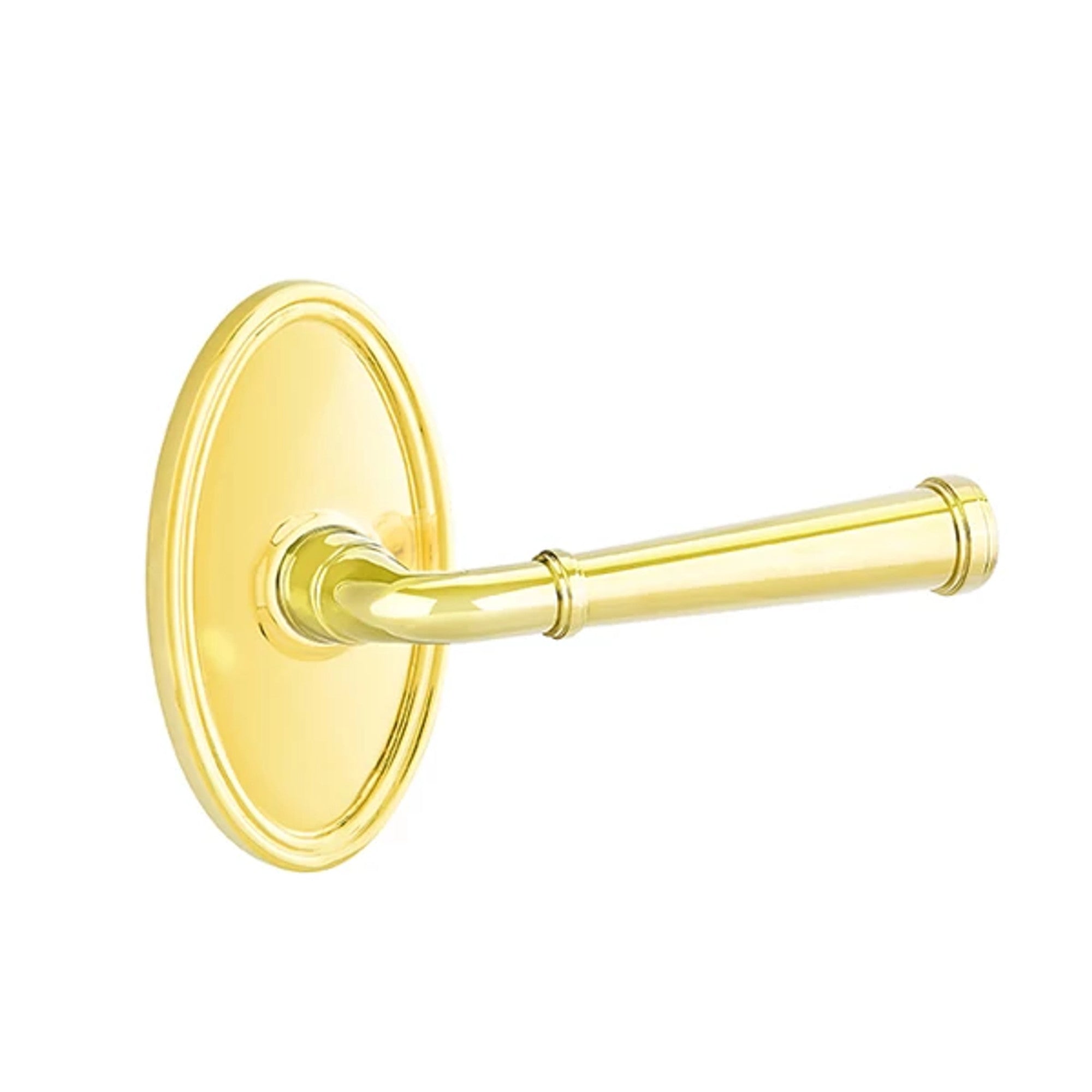 Emtek Merrimack Lever with Oval Rosette in Polished Brass