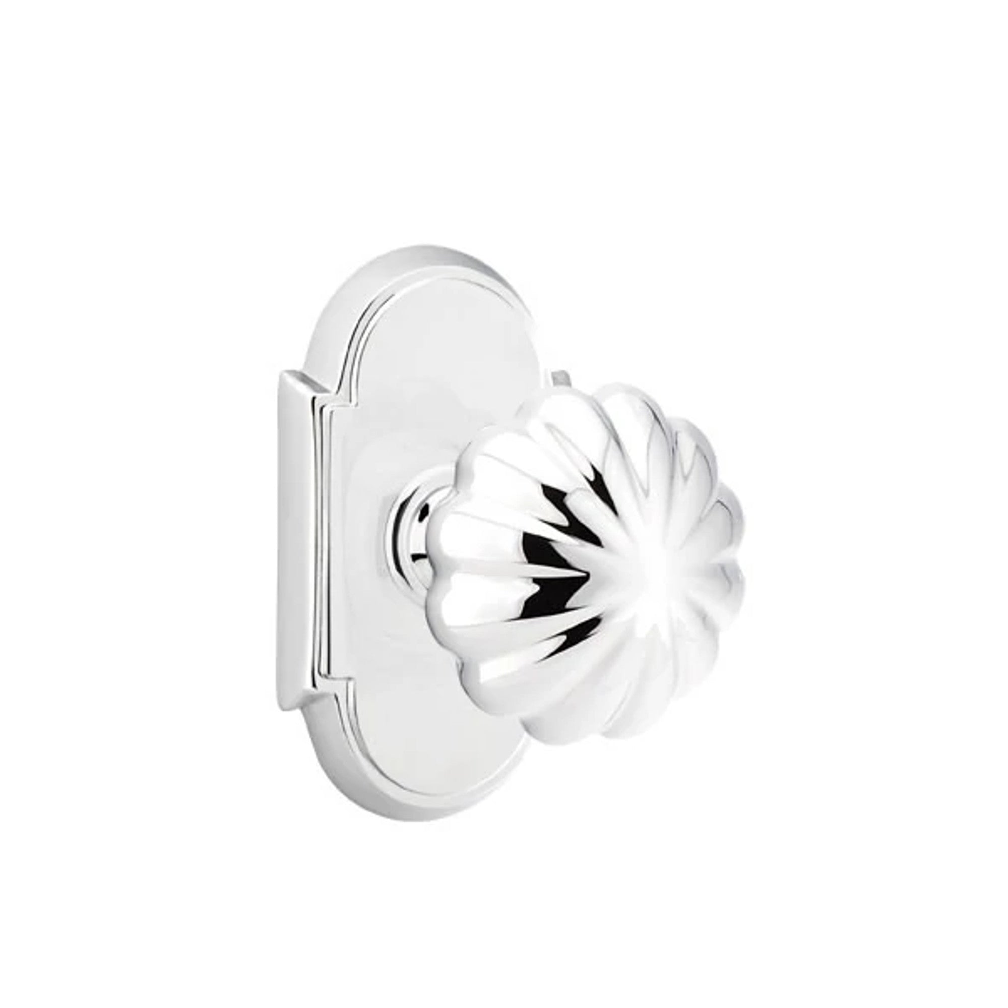 Emtek Melon Knob with #8 Rosette in Polished Chrome