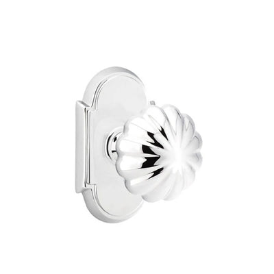 Emtek Melon Knob with #8 Rosette in Polished Chrome