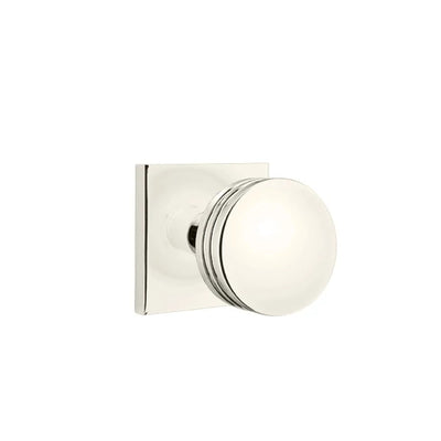 Emtek Bern Knob with Square Rosette in Polished Nickel