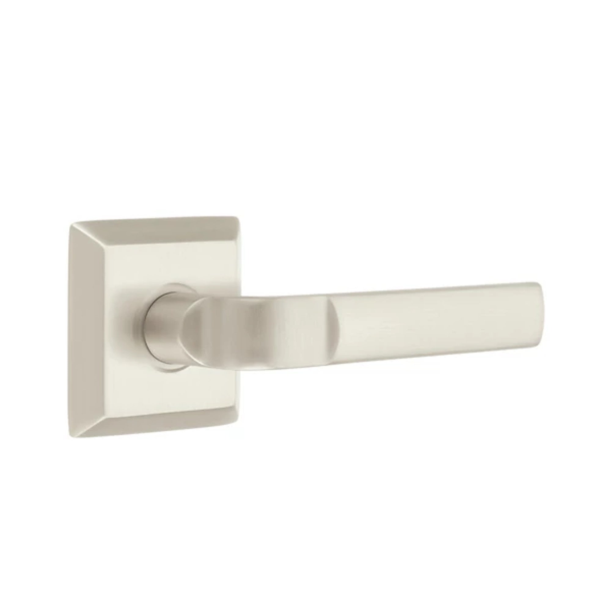 Emtek Aston Lever with Quincy Rosette in Satin Nickel