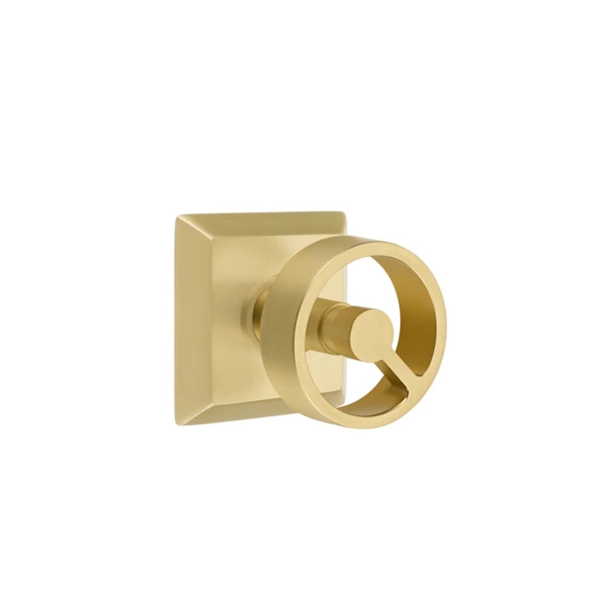 Emtek Spoke Knob with Quincy Rosette in Satin Brass
