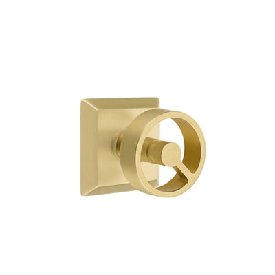 Emtek Spoke Knob with Quincy Rosette in Satin Brass