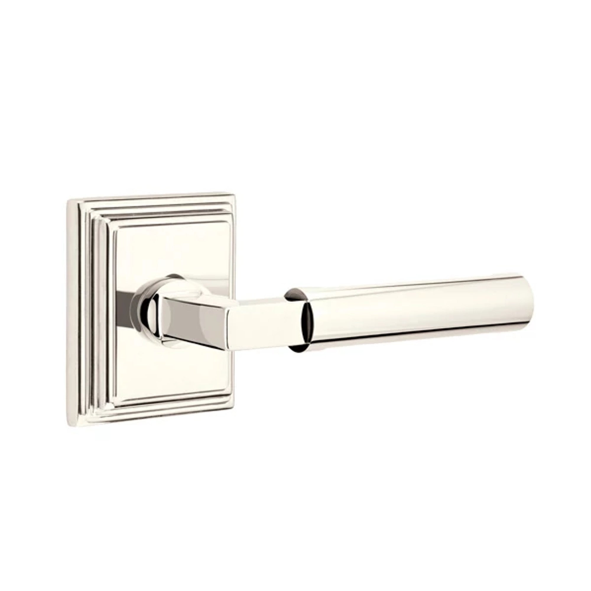 Emtek Hercules Lever with Wilshire Rosette in Polished Nickel