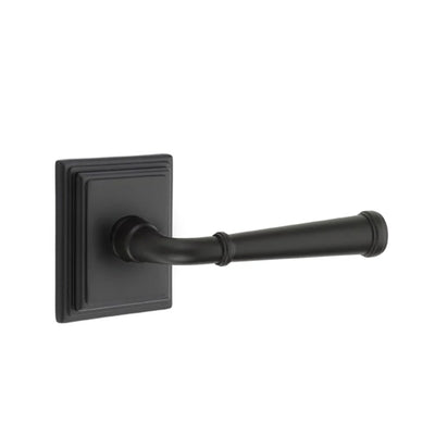 Emtek Merrimack Lever with Wilshire Rosette in Flat Black