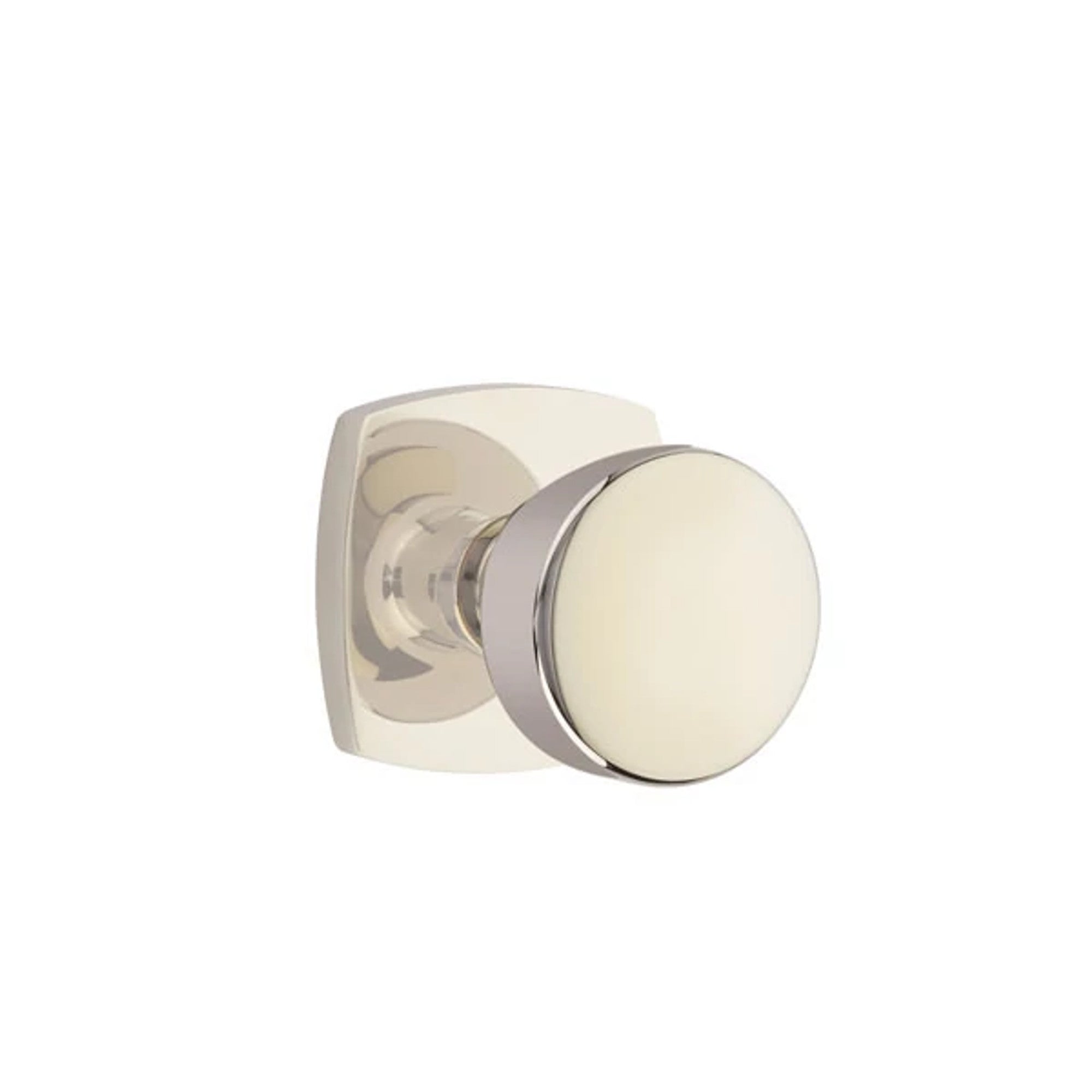 Emtek Laurent Knob with Urban Modern Rosette in Polished Nickel