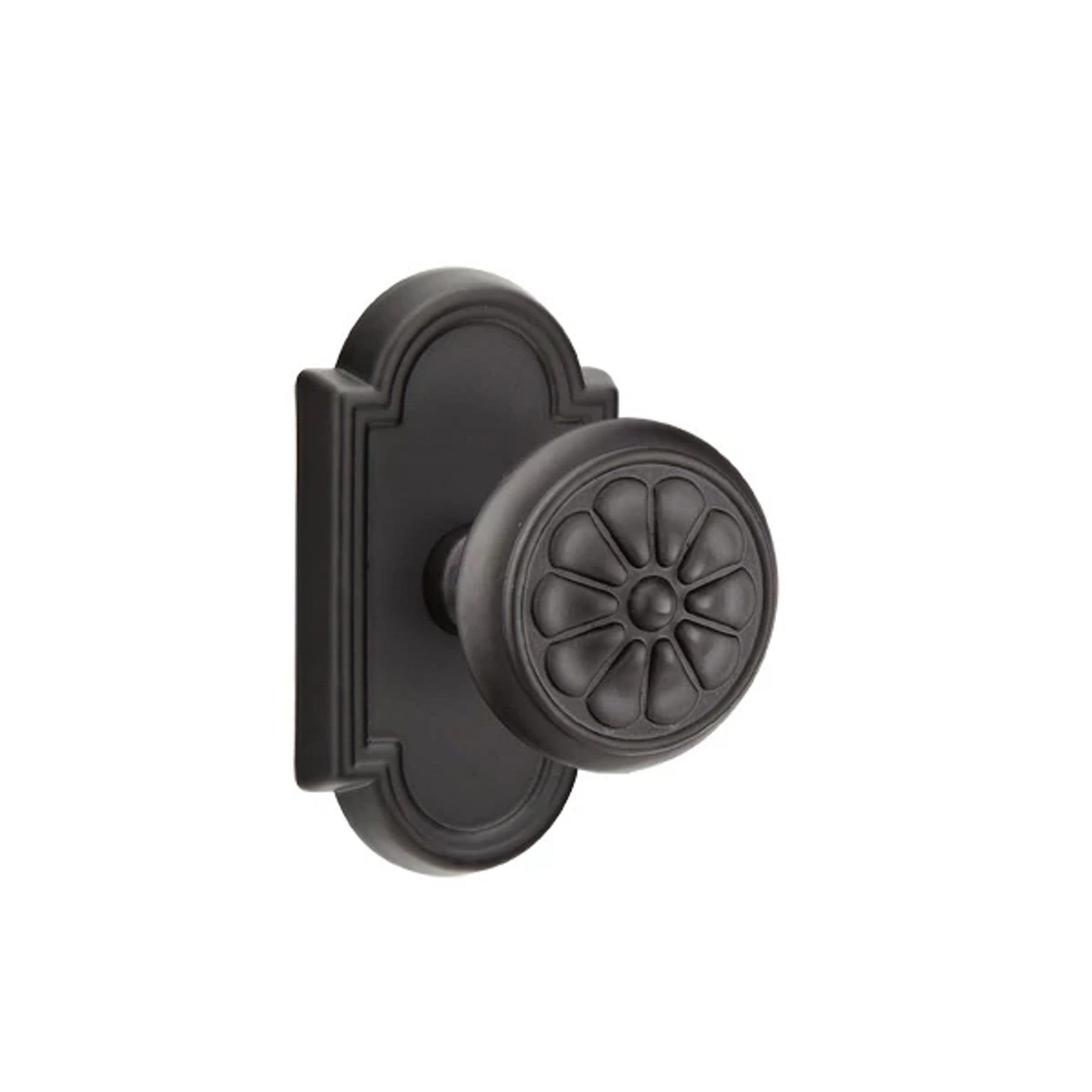 Emtek Petal Knob with #11 Rosette in Flat Black Bronze