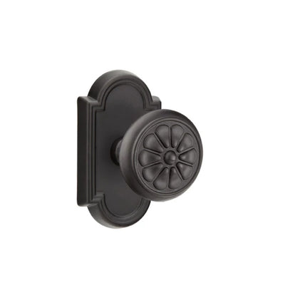 Emtek Petal Knob with #11 Rosette in Flat Black Bronze