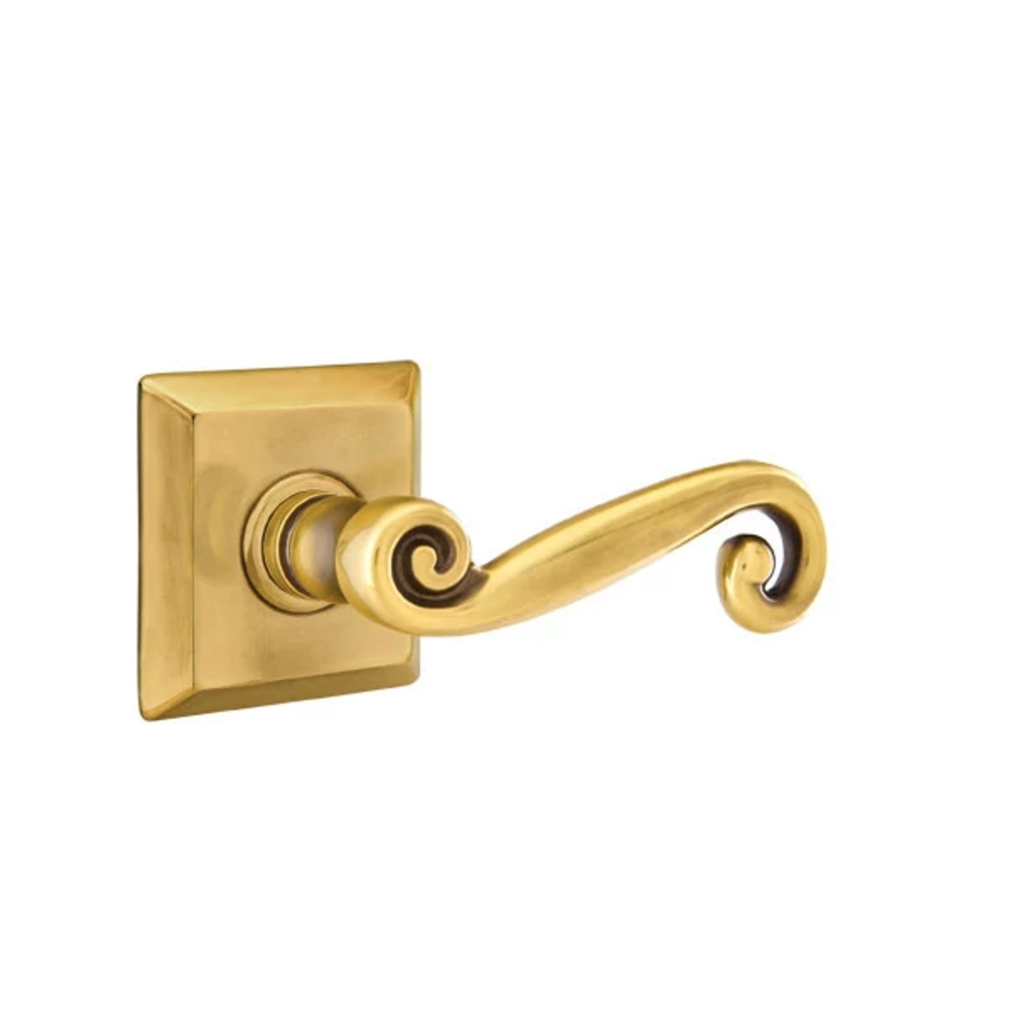 Emtek Rustic Lever with Quincy Rosette in French Antique