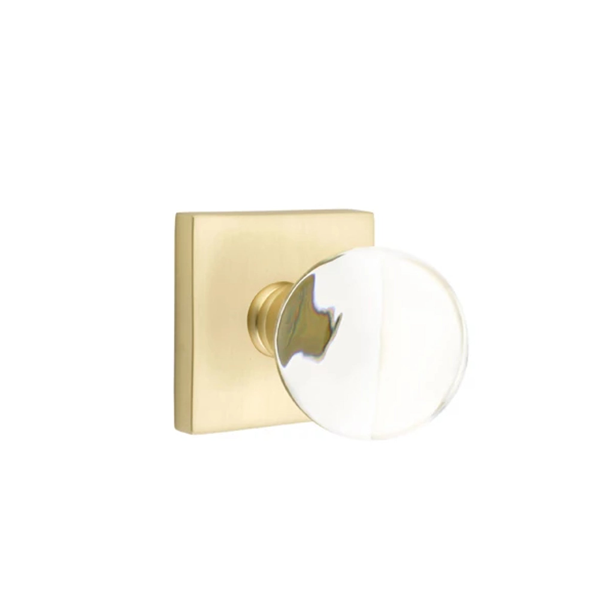 Emtek Bristol Knob with Square Rosette in Satin Brass