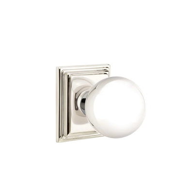 Emtek Orb Knob with Wilshire Rosette in Polished Nickel