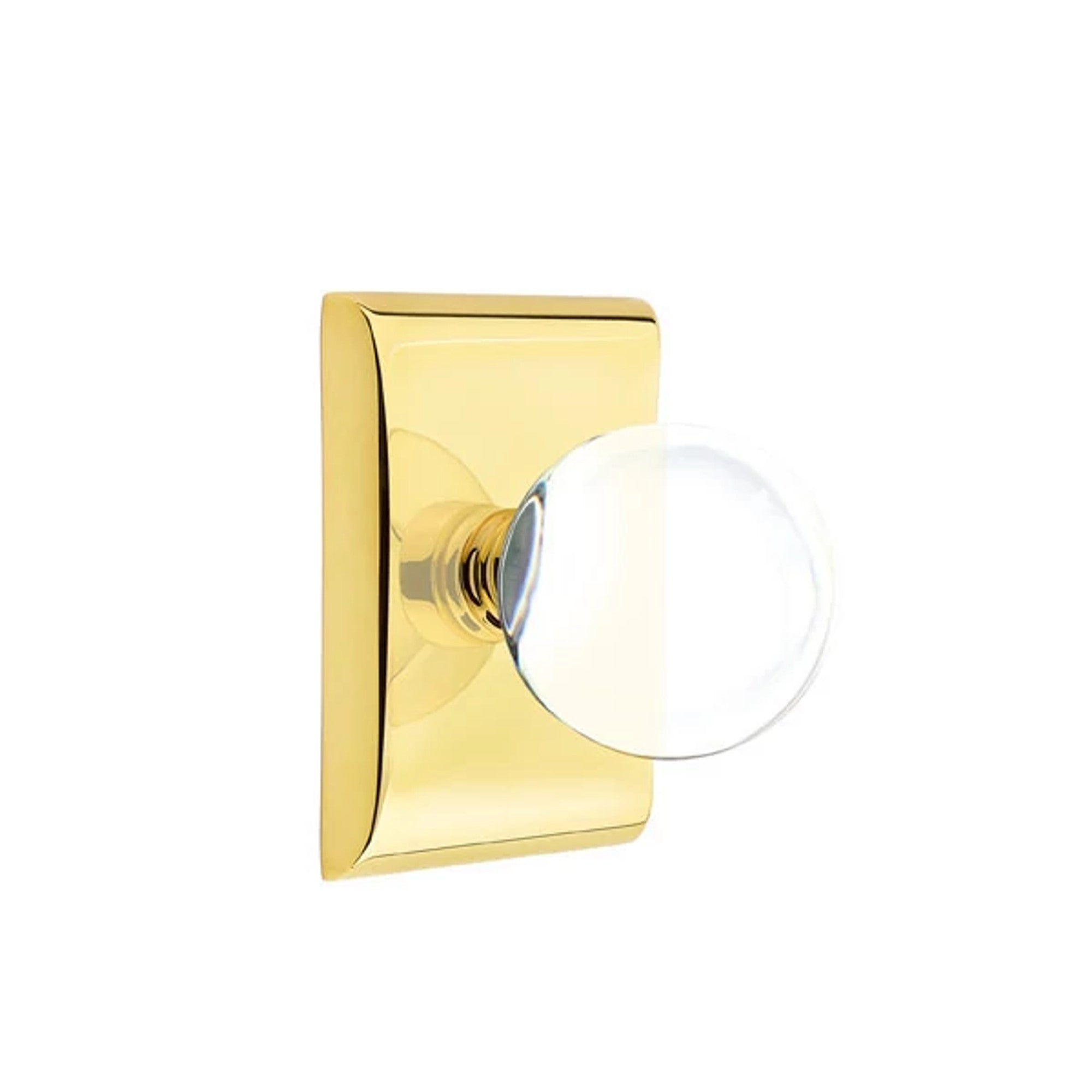 Emtek Bristol Knob with Neos Rosette in Unlacquered Brass