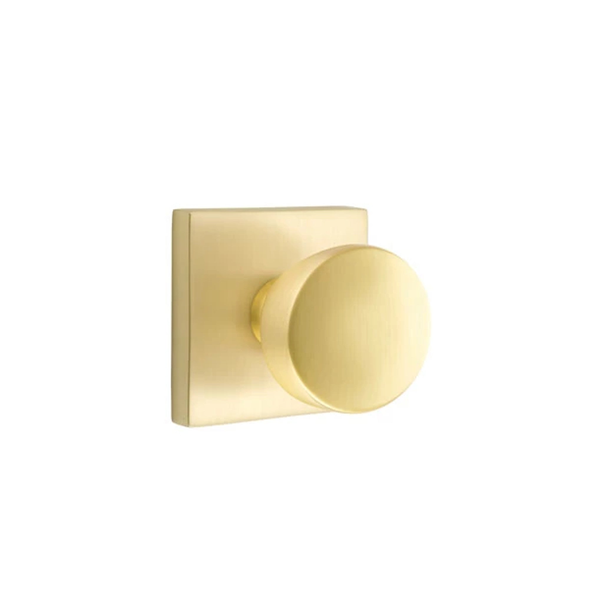 Emtek Laurent Knob with Square Rosette in Satin Brass