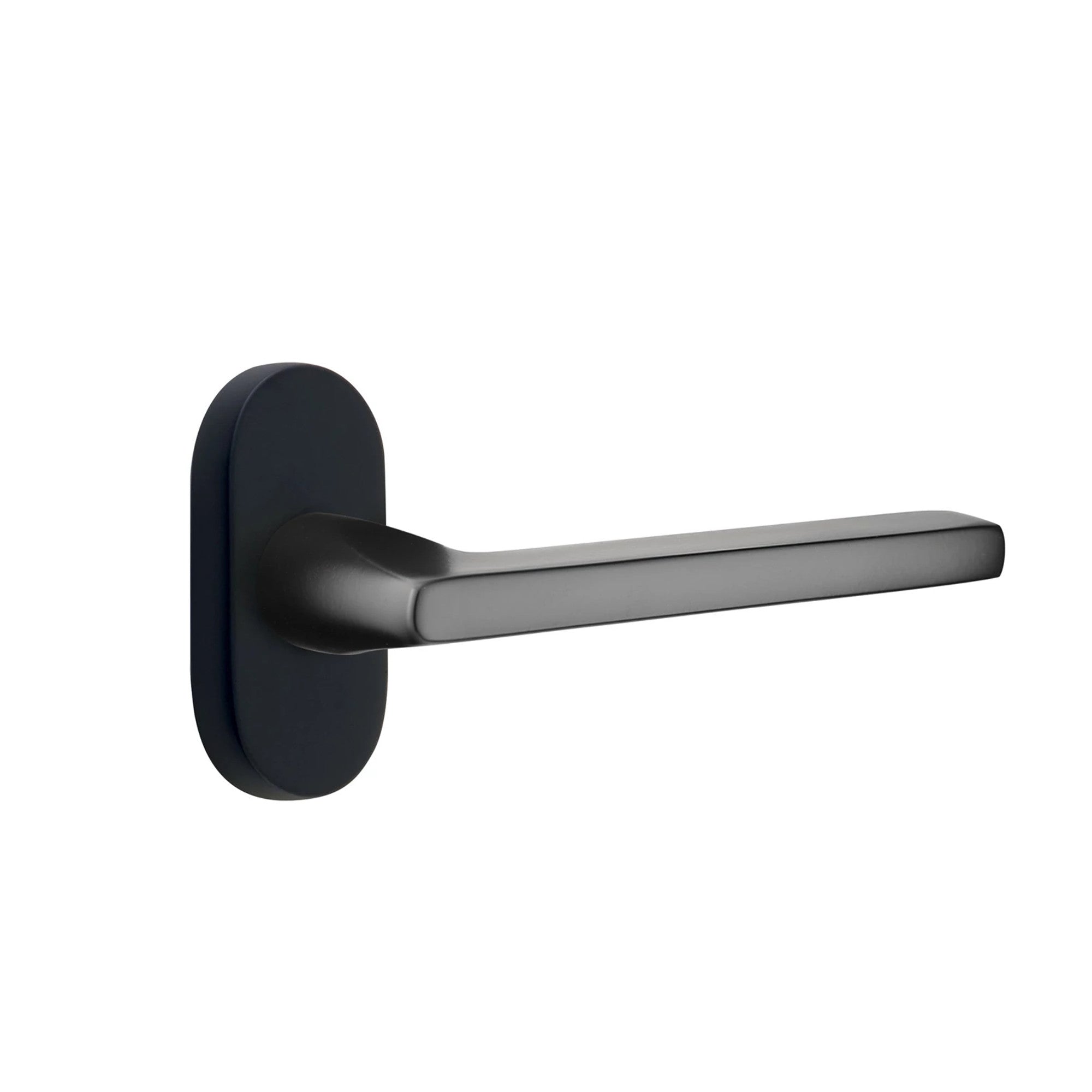 Emtek Helios Lever with Oval Stretto 1-1/2" x 3" in Flat Black
