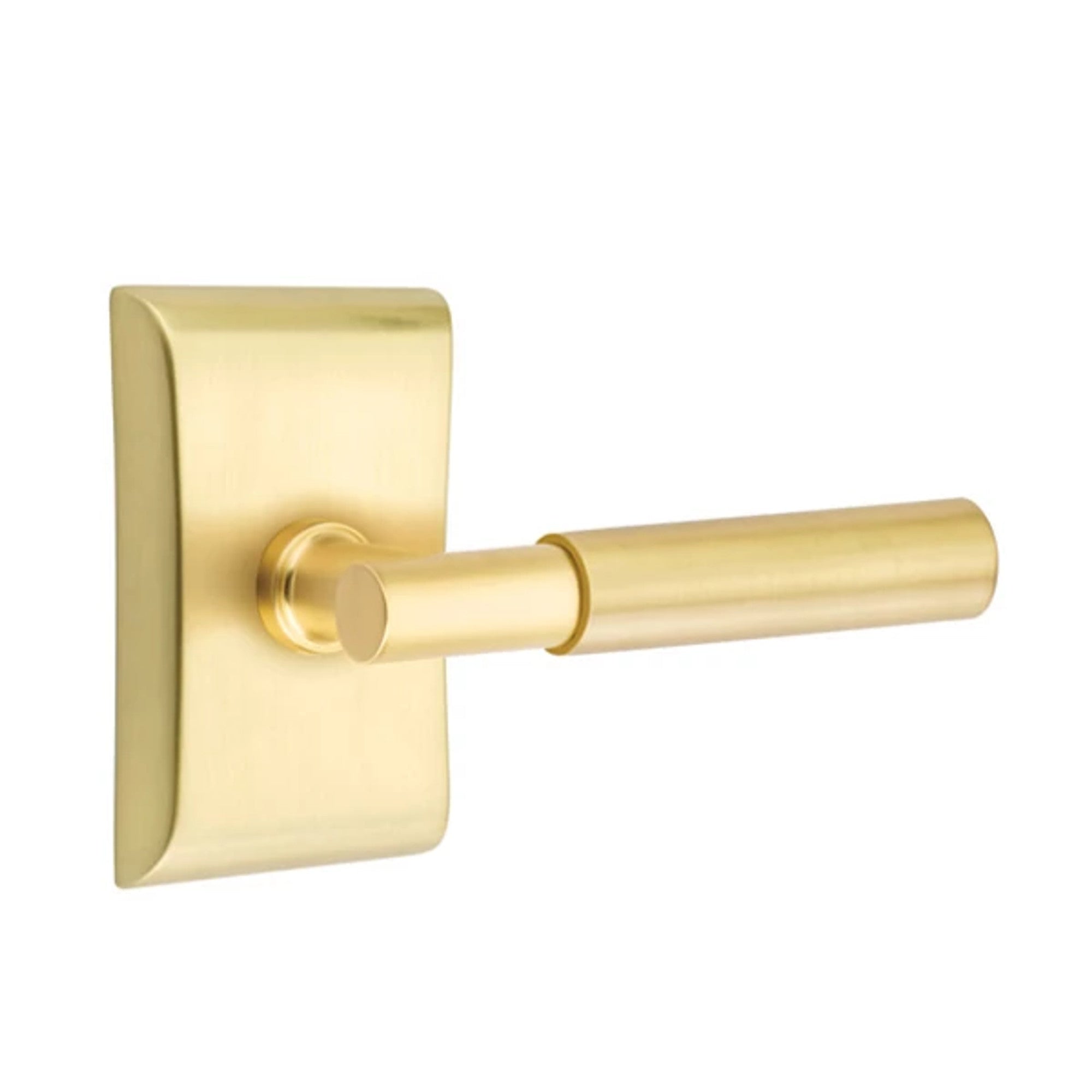 Emtek Myles Lever with Neos Rosette in Satin Brass