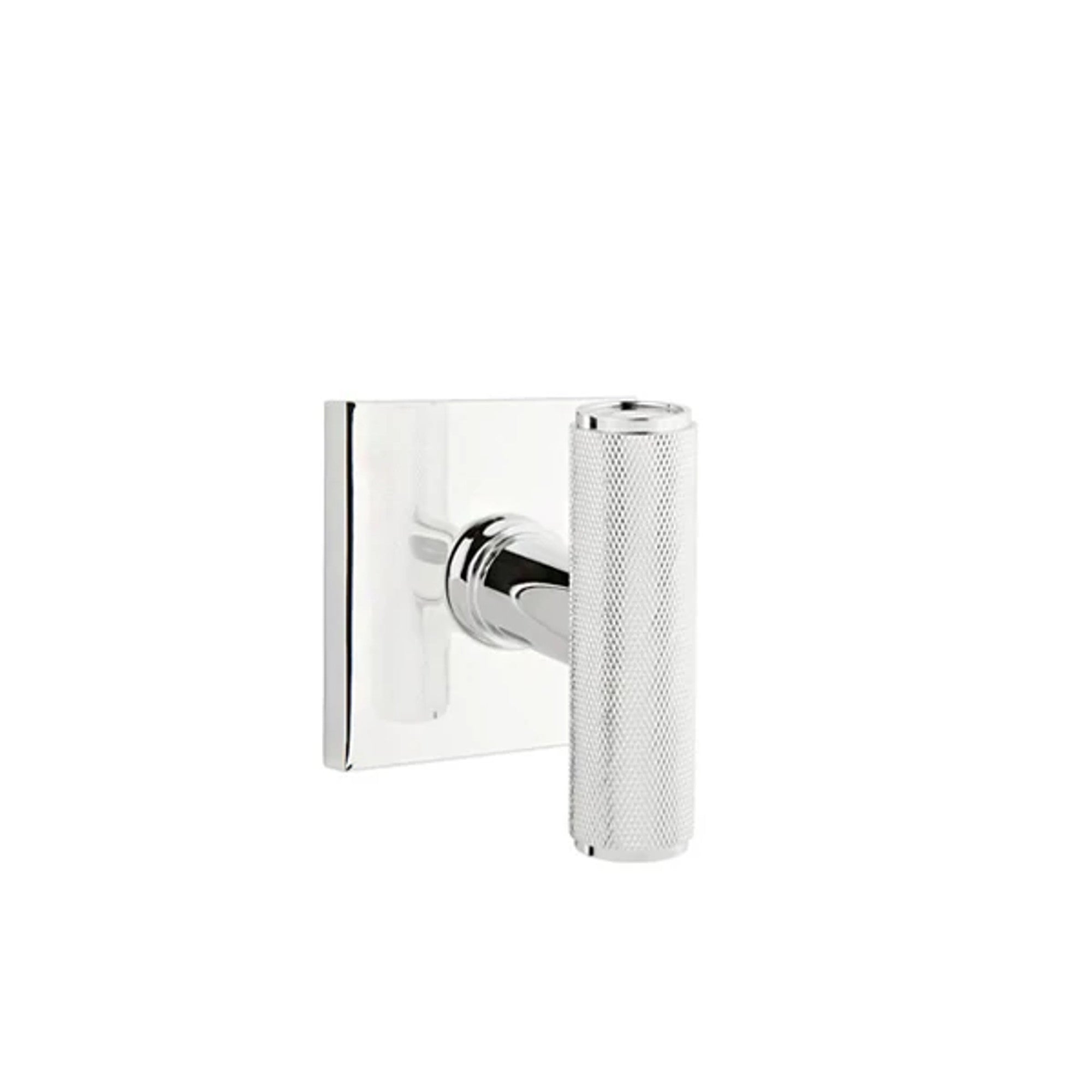 Emtek Ace Knurled Knob with Square Rosette in Polished Chrome