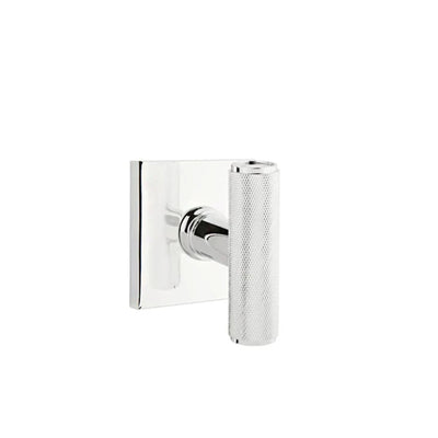 Emtek Ace Knurled Knob with Square Rosette in Polished Chrome