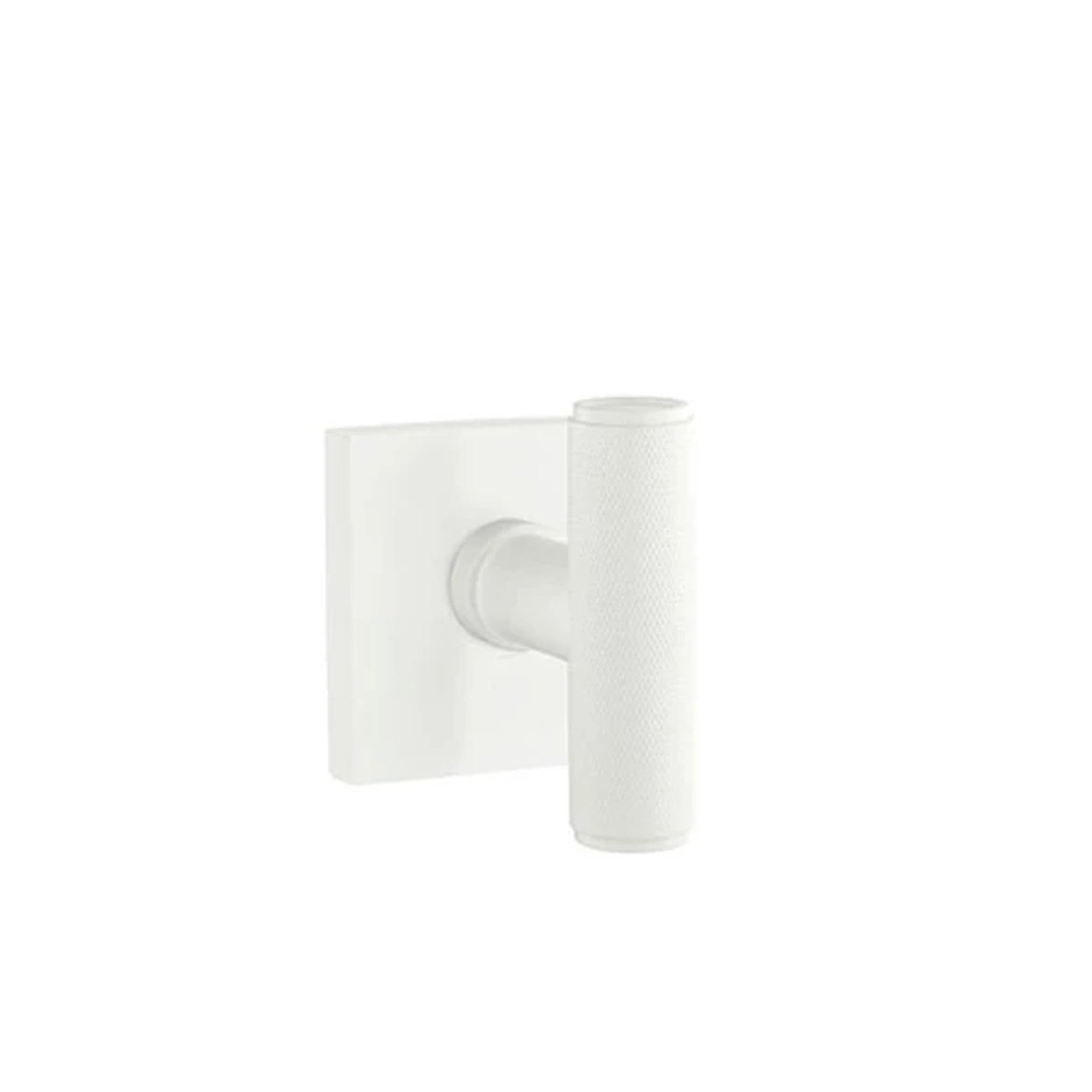 Emtek Ace Knurled Knob with Square Rosette in Matte White