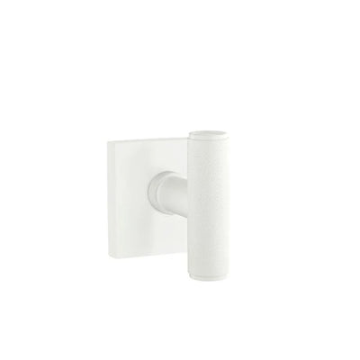 Emtek Ace Knurled Knob with Square Rosette in Matte White