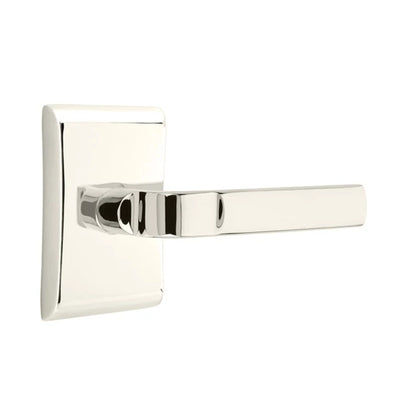 Emtek Aston Lever with Neos Rosette in Polished Nickel