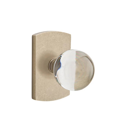 Emtek Bristol Knob with #4 Rosette in Tumbled White Bronze