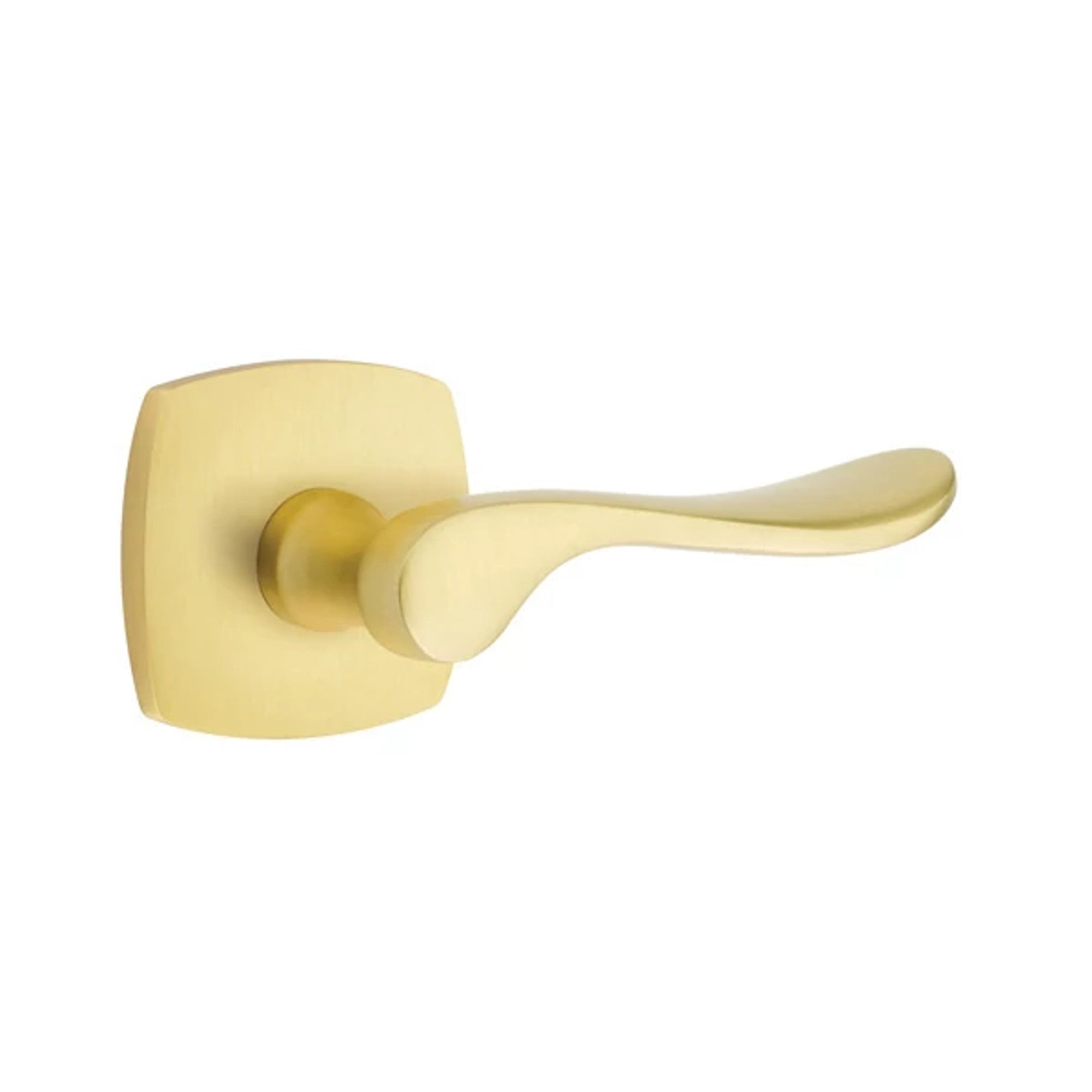 Emtek Luzern Lever with Urban Modern Rosette in Satin Brass