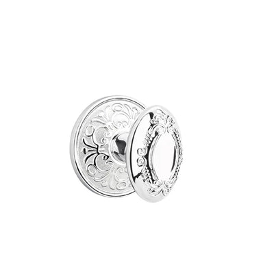 Emtek Victoria Knob with Lancaster Rosette in Polished Chrome