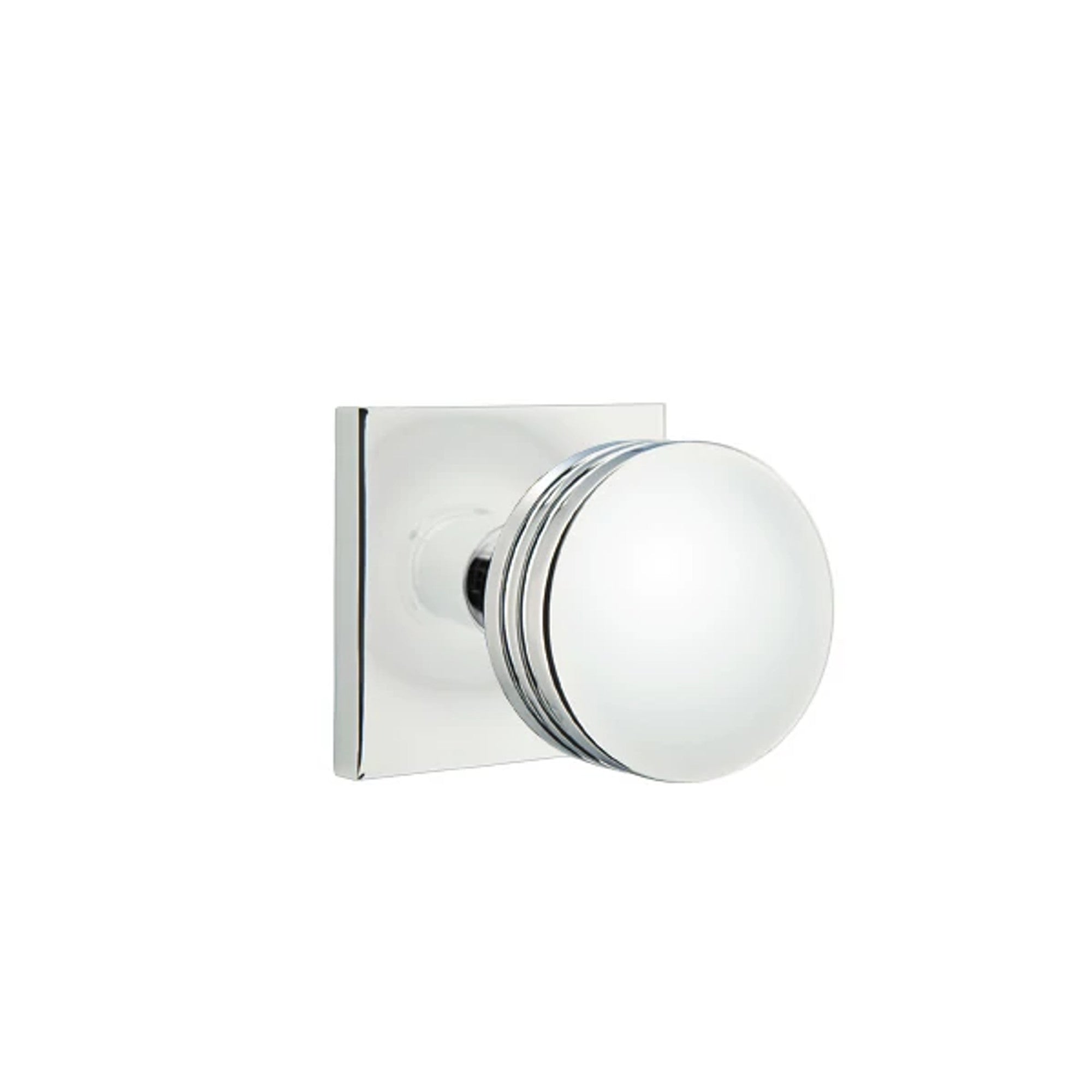 Emtek Bern Knob with Square Rosette in Polished Chrome