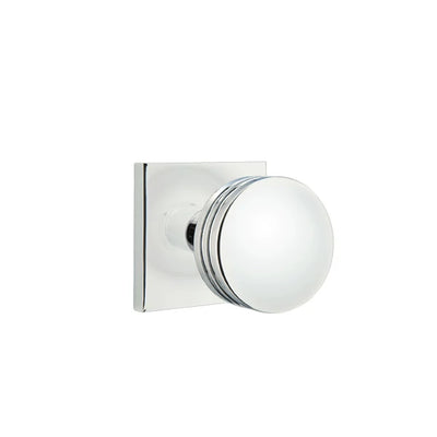 Emtek Bern Knob with Square Rosette in Polished Chrome