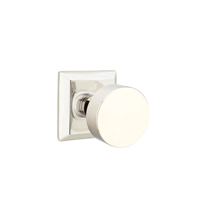 Emtek Round Knob with Quincy Rosette in Polished Nickel