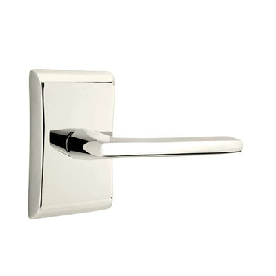 Emtek Helios Lever with Neos Rosette in Polished Nickel