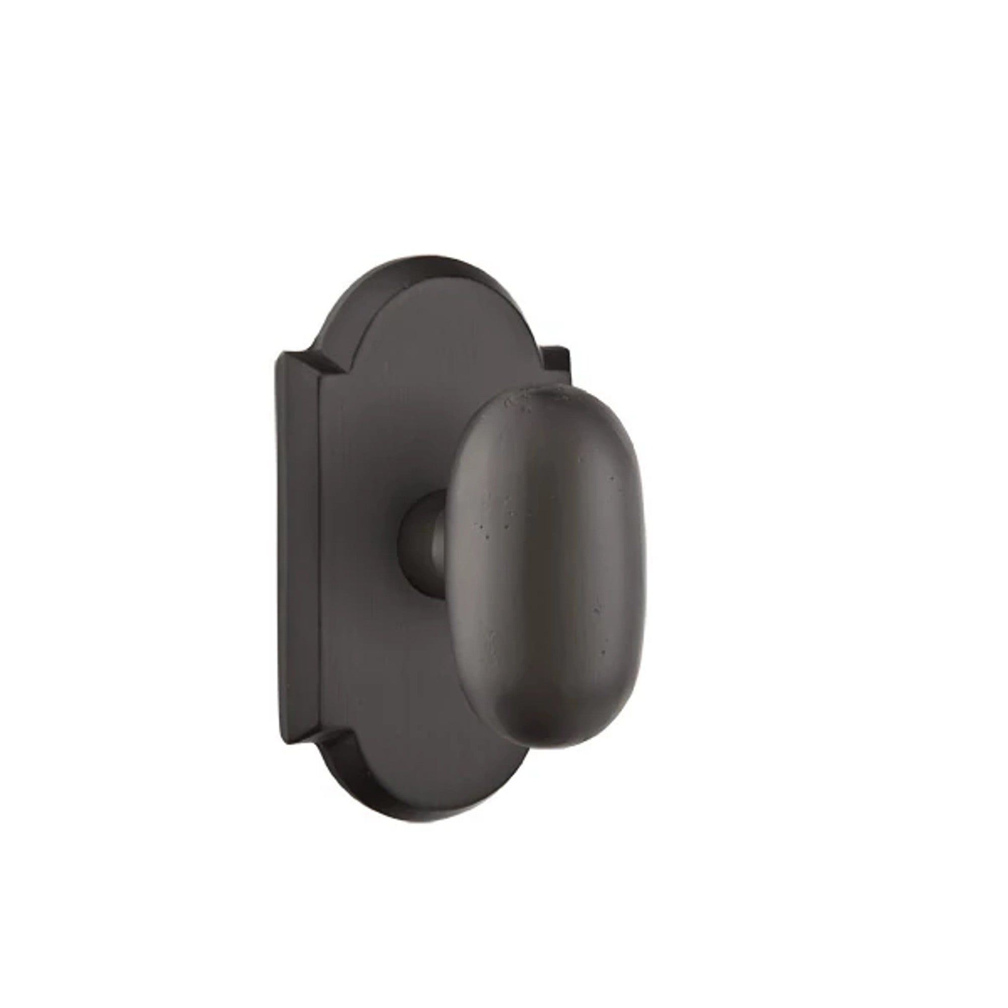 Emtek Egg Bronze Knob with #1 Rosette in Flat Black Bronze