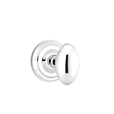 Emtek Egg Knob with Regular Rosette in Polished Chrome