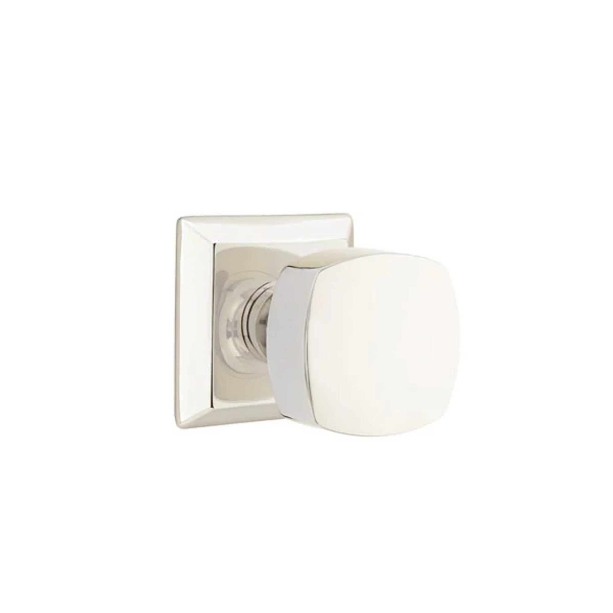 Emtek Freestone Knob with Quincy Rosette in Polished Nickel