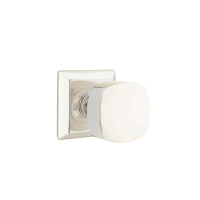 Emtek Freestone Knob with Quincy Rosette in Polished Nickel