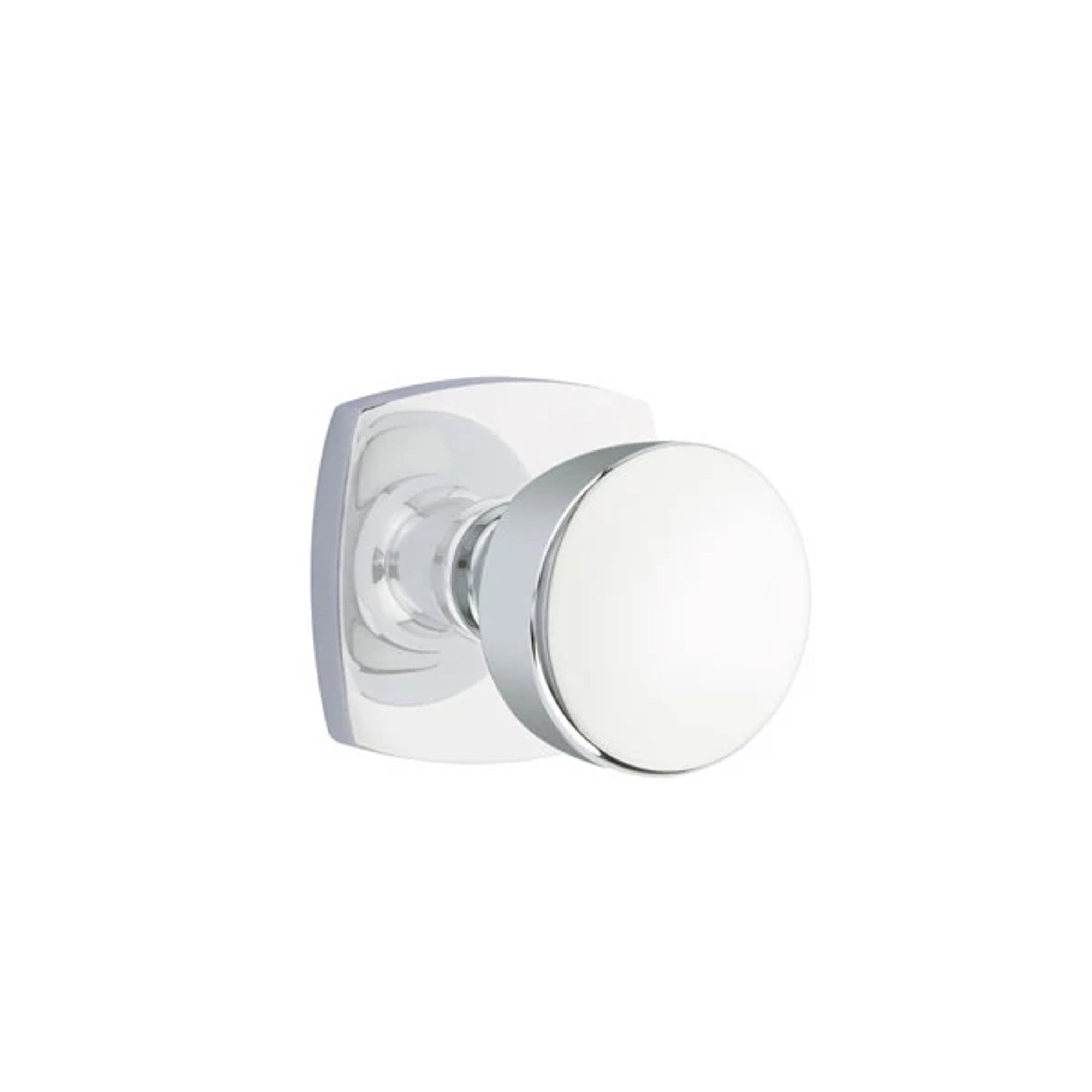 Emtek Laurent Knob with Urban Modern Rosette in Polished Chrome