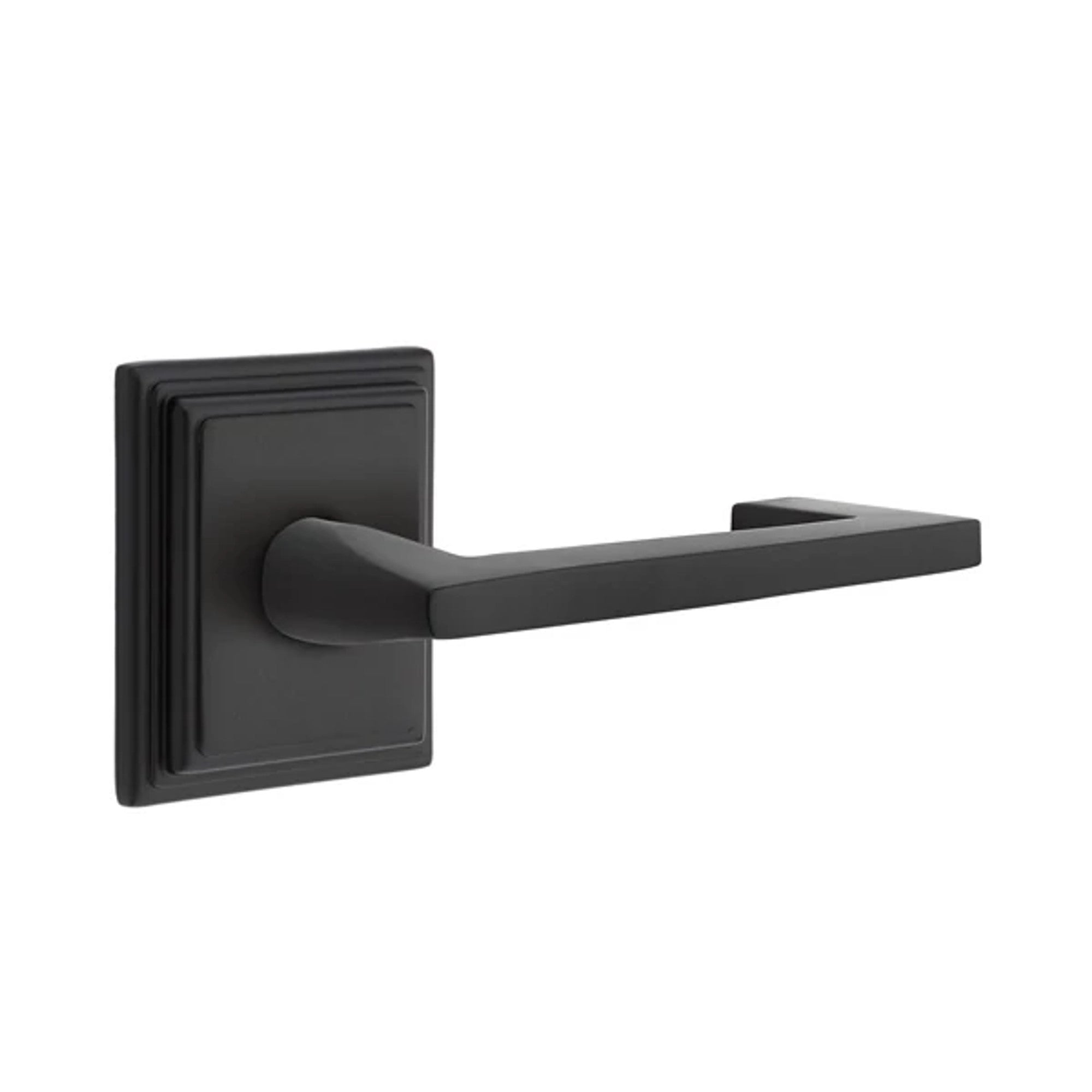 Emtek Argos Lever with Wilshire Rosette in Flat Black