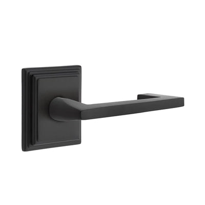 Emtek Argos Lever with Wilshire Rosette in Flat Black