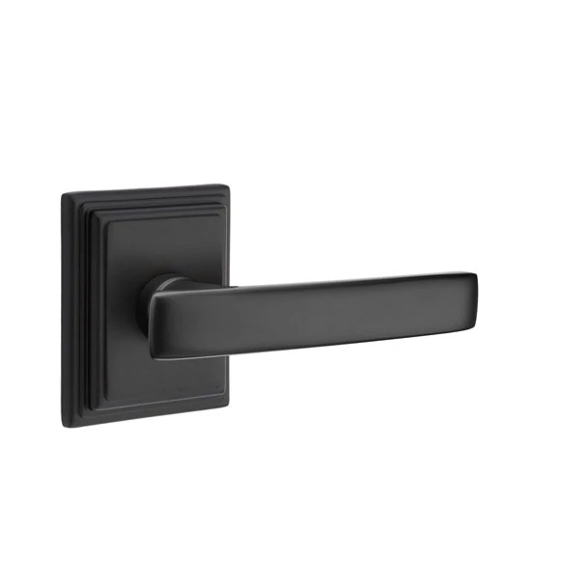 Emtek Geneva Lever with Wilshire Rosette in Flat Black