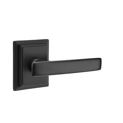 Emtek Geneva Lever with Wilshire Rosette in Flat Black