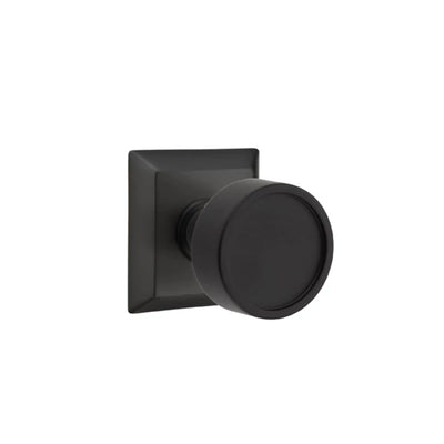 Emtek Verve Knob with Quincy Rosette in Flat Black
