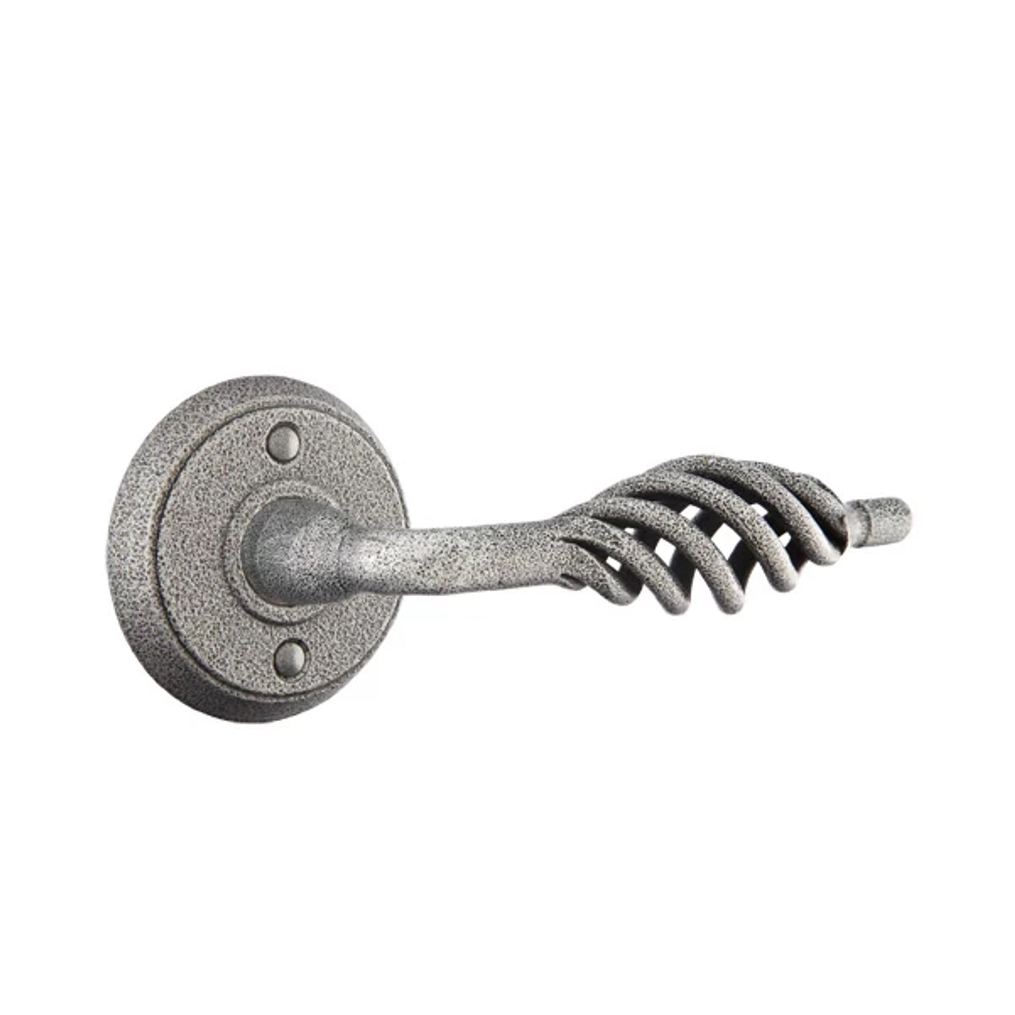 Emtek Lafayette Lever with Wrought Steel #2 Rosette in Satin Steel