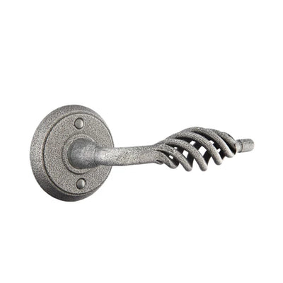 Emtek Lafayette Lever with Wrought Steel #2 Rosette in Satin Steel