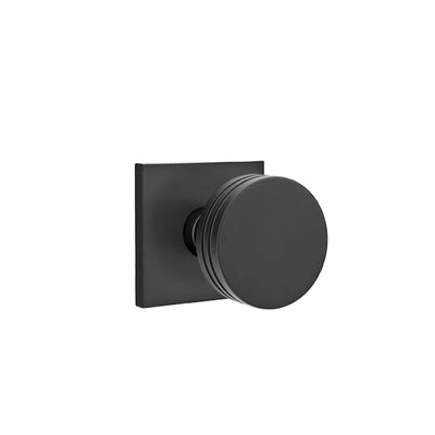 Emtek Bern Knob with Square Rosette in Flat Black