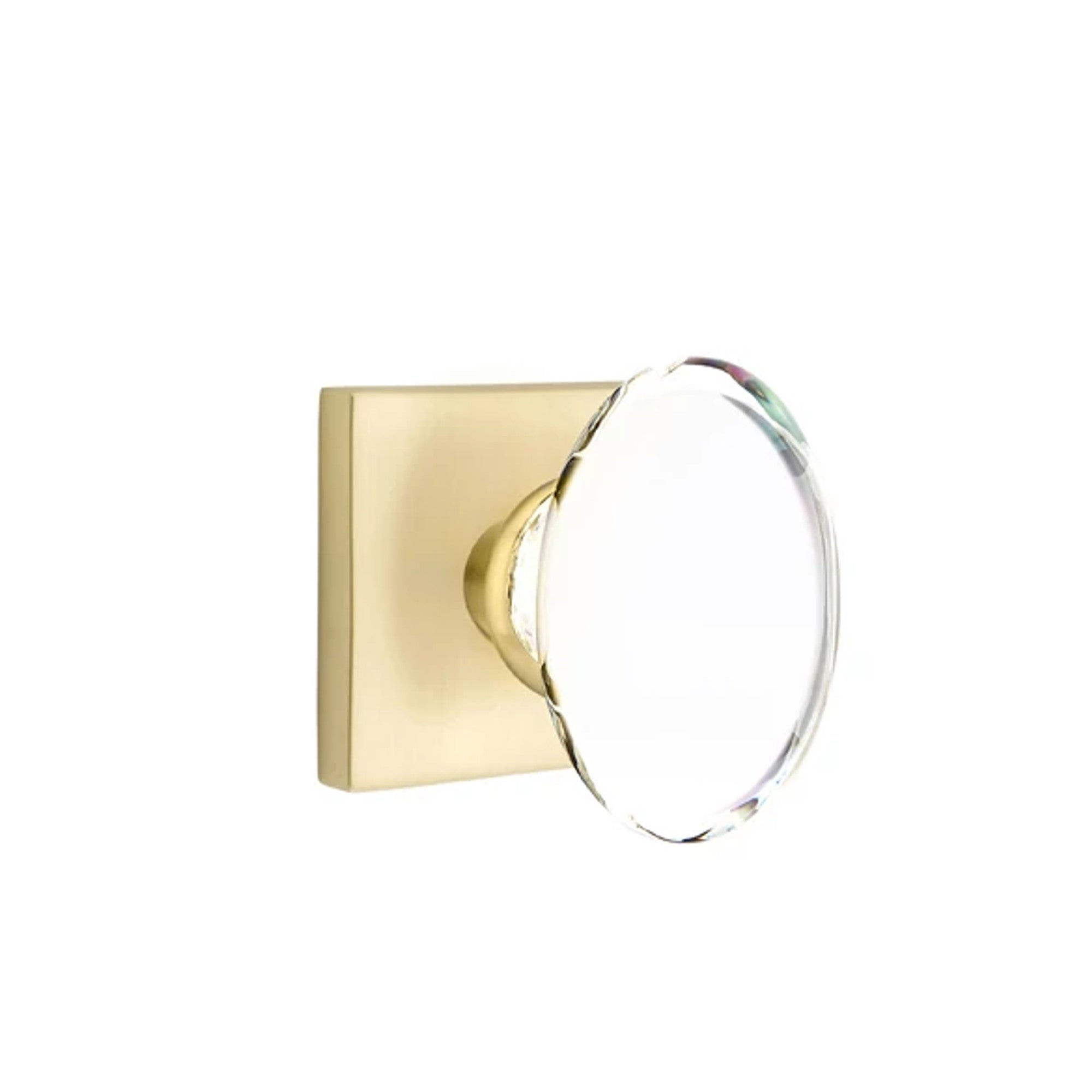 Emtek Hampton Knob with Square Rosette in Satin Brass