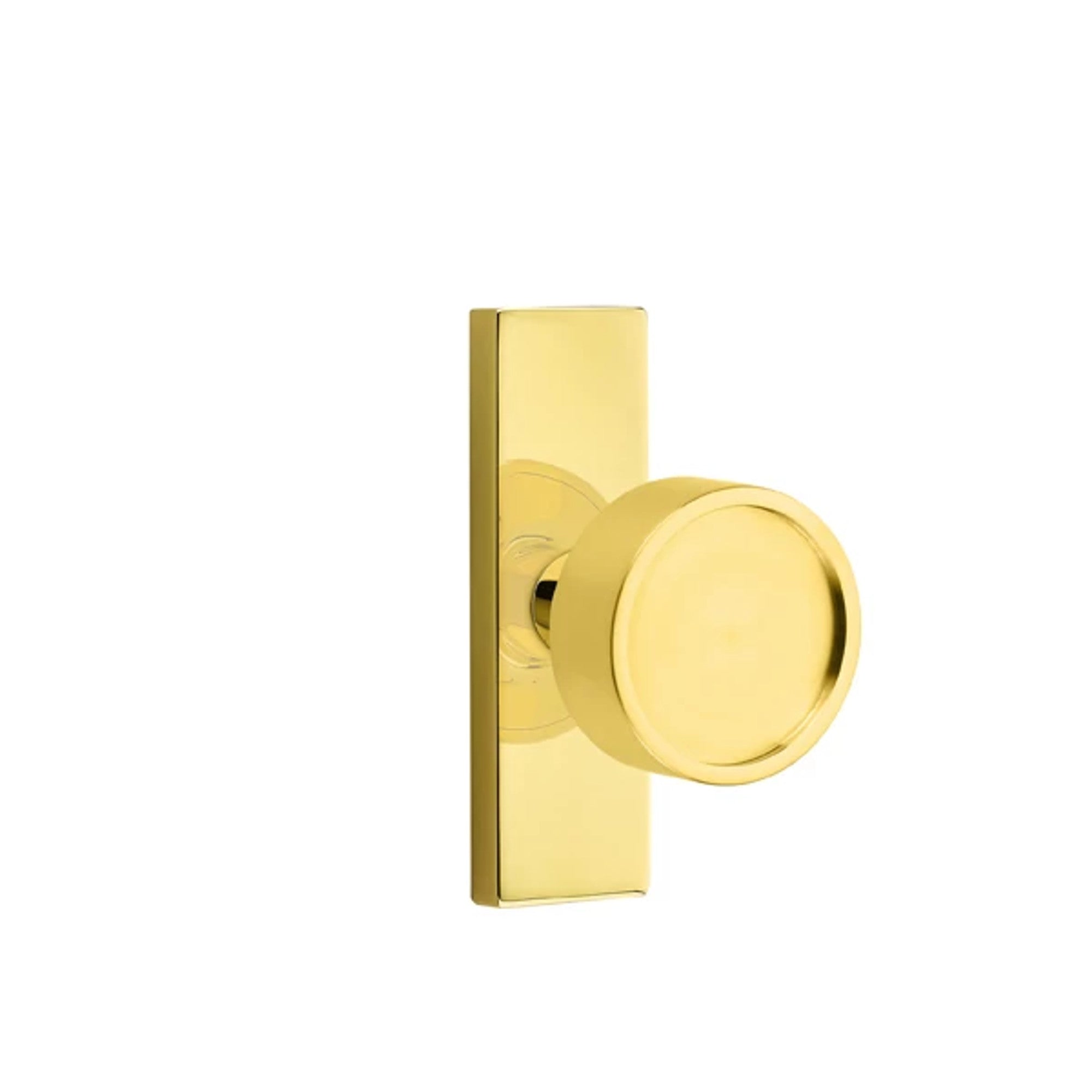 Emtek Verve Knob with Stretto 1-1/2" x 5" in Unlacquered Brass