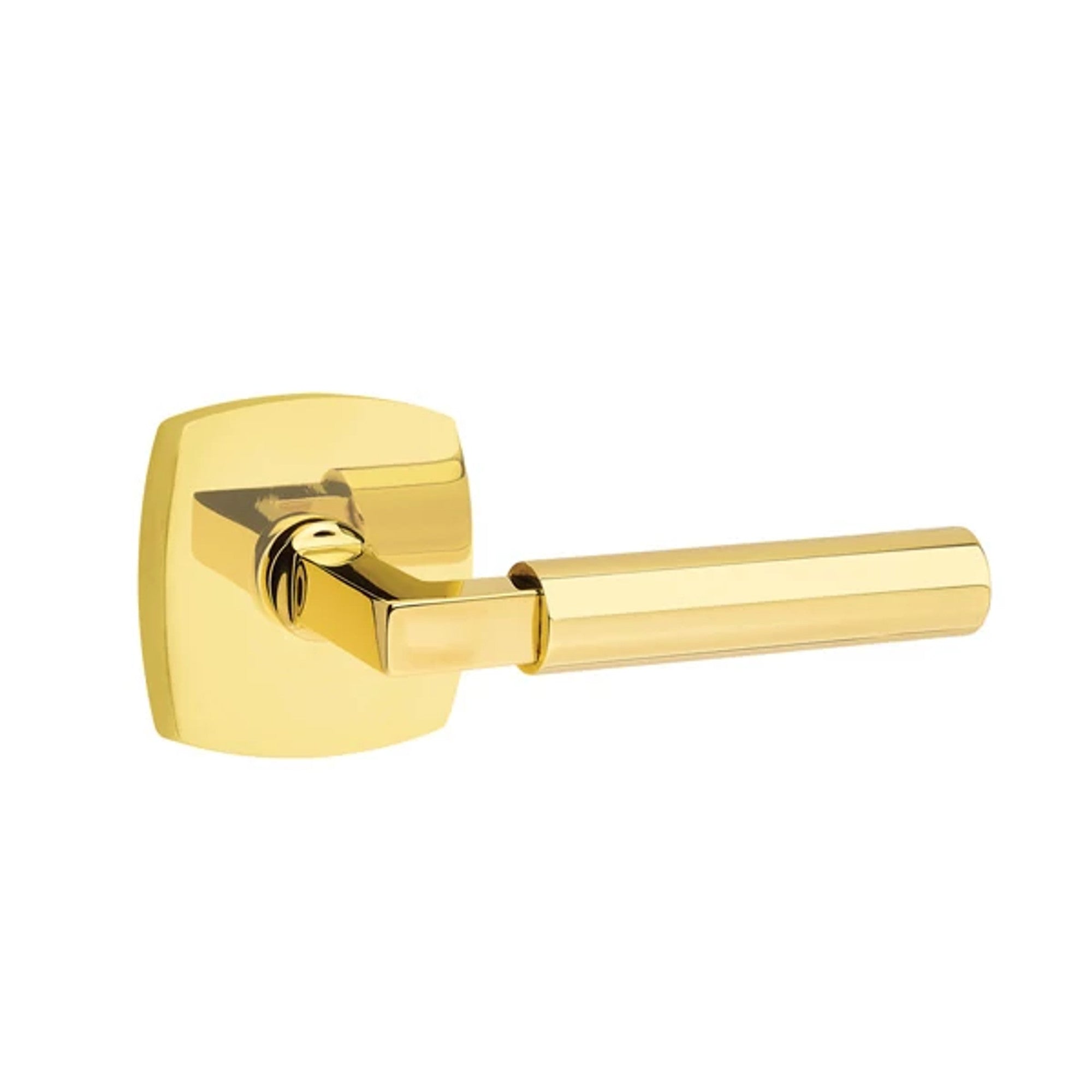 Emtek Hercules Lever with Urban Modern Rosette in Unlacquered Brass